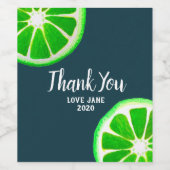 Citrus Limone Scheibe Moderne Dankeschön Geschenk Weinetikett (Einzelnes Label)