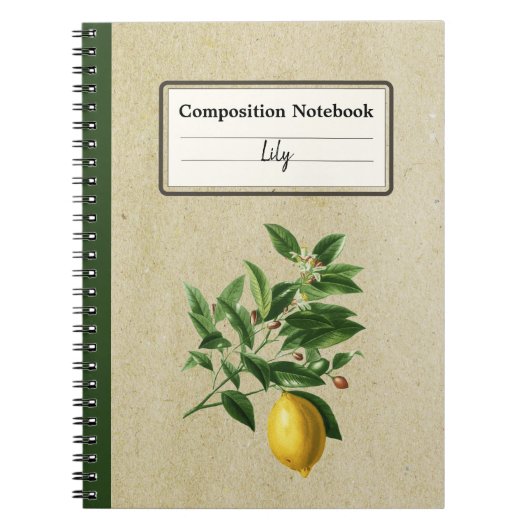Citrus Limonium Illustration Personalisiert Comp Notizblock (Vorderseite)