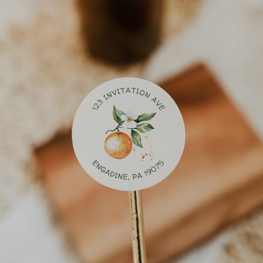 Citrus Little Cutie Return Address Envelope Seals Runder Aufkleber