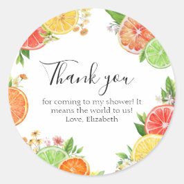 Citrus Little Süsse Baby Dusche Danke Runder Aufkleber
