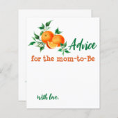 Citrus Little Süsse Baby Shower Advisor Game Card (Vorne/Hinten)