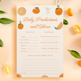 Citrus Little Süsse Baby Shower Predictions Game