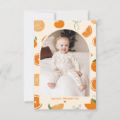Citrus Little Süsse Geburtstag Foto Dankeskarte (Rückseite)