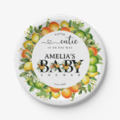 Citrus Little Süsse Orange Green Floral Pappteller (Vorderseite)