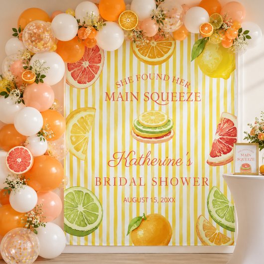 Citrus Main Squeeze Brautdusche Kulisse Wandteppich