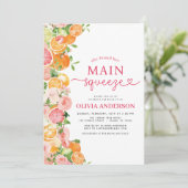 Citrus Main Squeeze Foto Brautparty Einladung (Stehend Vorderseite)