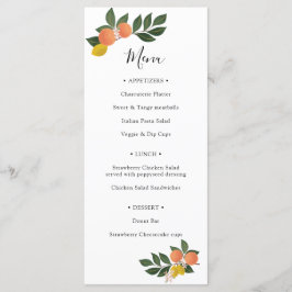 Citrus Main Squeeze Zitronen und Orangen Dusche Menükarte