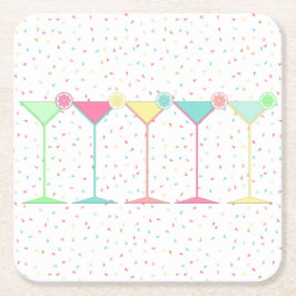 Citrus Martini Cocktail Confetti Party Celebration Rechteckiger Pappuntersetzer
