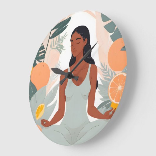 Citrus Meditation Große Wanduhr (Winkel)
