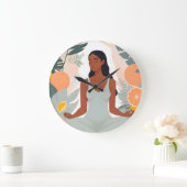 Citrus Meditation Große Wanduhr (Zuhause)