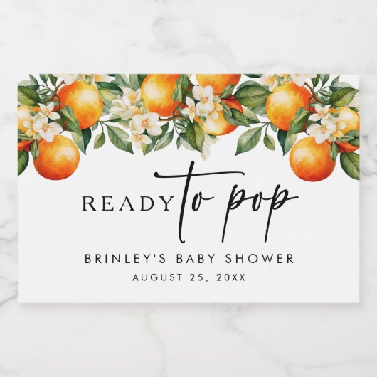 Citrus Mini Sparkling Weinmarken Bereit zum Pop Schaumweinetikett (Einzelnes Label)