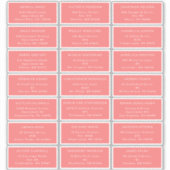 Citrus Minimalistisch Pink Wedding Guest Address Aufkleber (Vorderseite)