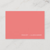 Citrus Minimalistisch rosa Hochzeitsempfang Begleitkarte (Rückseite)