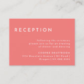 Citrus Minimalistisch rosa Hochzeitsempfang Begleitkarte (Vorderseite)