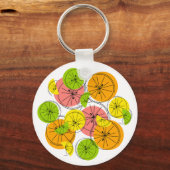 Citrus-Monogramm-Aluminiumkreis zweiseitig Schlüsselanhänger (Vorderseite)