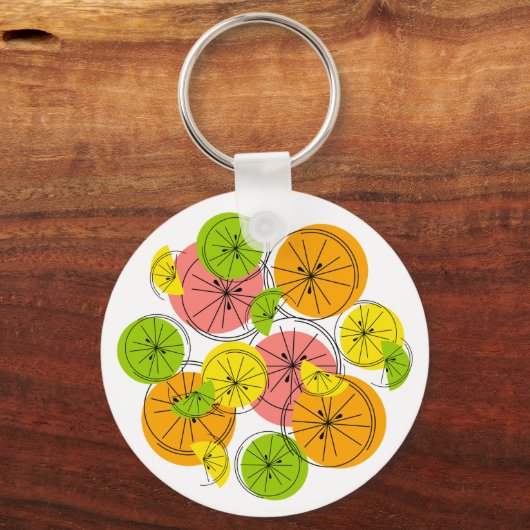 Citrus-Monogramm-Aluminiumkreis zweiseitig Schlüsselanhänger (Vorderseite)