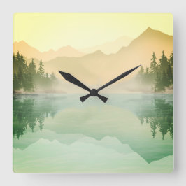 Citrus Mountains Forest Landschaft Quadratische Wanduhr