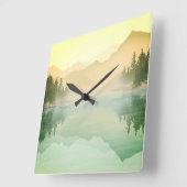 Citrus Mountains Forest Landschaft Quadratische Wanduhr (Winkel)