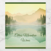 Citrus Mountains Forest Landschaft Weinetikett (Einzelnes Label)