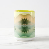 Citrus Mountains Forest Landschaft Zweifarbige Tasse (Mittel)