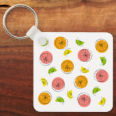 Citrus Multi aluminium square double-sided Schlüsselanhänger (Vorderseite)