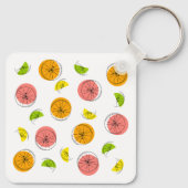 Citrus Multi aluminium square double-sided Schlüsselanhänger (Rückseite)
