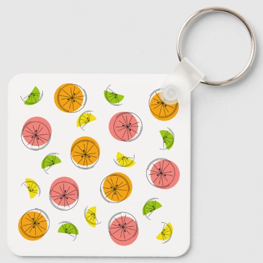 Citrus Multi aluminium square double-sided Schlüsselanhänger (Rückseite)