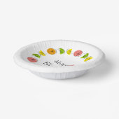 Citrus Multi Circle Happy Birthday Pappteller (Gewinkelt)