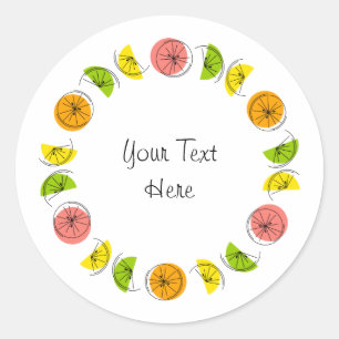 Citrus Multi Circle Text Aufkleber rund