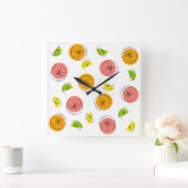 Citrus Multi clock Quadrat Quadratische Wanduhr (Zuhause)