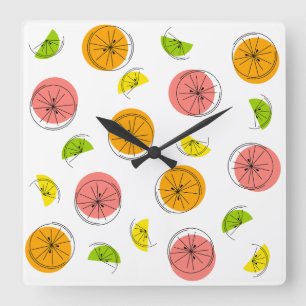 Citrus Multi clock Quadrat Quadratische Wanduhr