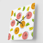 Citrus Multi clock Quadrat Quadratische Wanduhr (Winkel)