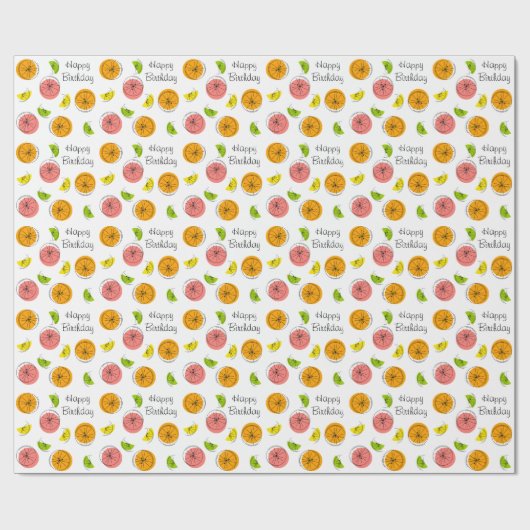Citrus Multi 'Happy Birthday' Geschenkpapier (Flach)