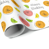 Citrus Multi 'Happy Birthday' Geschenkpapier (Rolleneckpunkt)