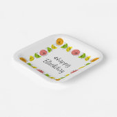 Citrus Multi Square Happy Birthday Pappteller (Gewinkelt)