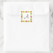 Citrus Multi Square Monogram Aufkleber Quadrat (Tasche)