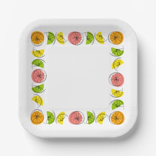 Citrus Multi Square Pappteller (Vorderseite)