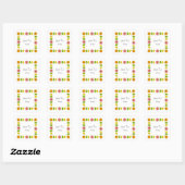 Citrus Multi Square Textaufkleber Quadrat Quadratischer Aufkleber (Blatt)