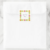 Citrus Multi Square Textaufkleber Quadrat Quadratischer Aufkleber (Tasche)