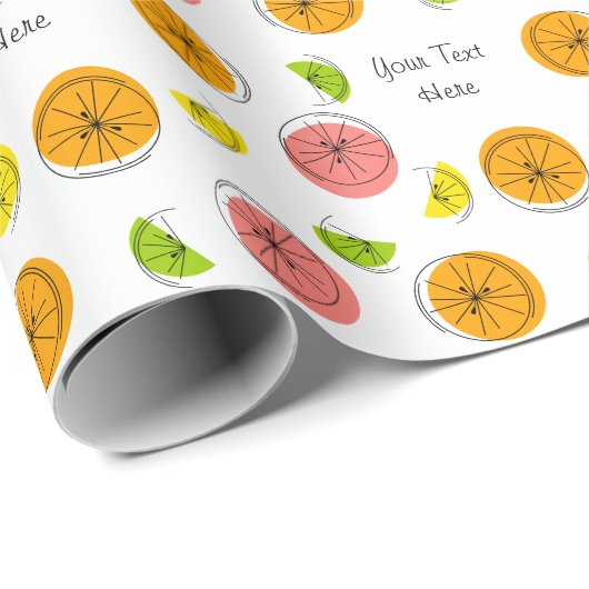 Citrus Multi Text Geschenkpapier (Rolleneckpunkt)