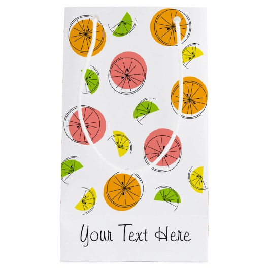 Citrus Multi Text Geschenktasche klein Kleine Geschenktüte (Vorderseite)