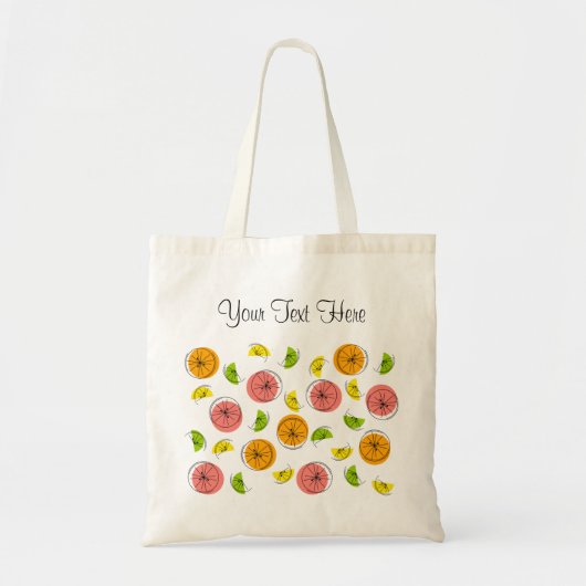 Citrus Multi Text Totbeutel Tragetasche (Vorne)