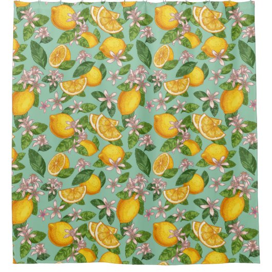 Citrus Muster Duschvorhang (Vorderseite)