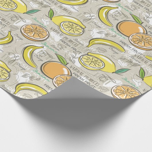 Citrus Muster Geschenkpapier (Ecke)