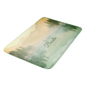 Citrus N Green Mountains Forest Landschaft Badematte (Schrägansicht)