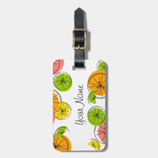 Citrus Name Gepäckmarke Gepäckanhänger (Vorderseite vertikal)