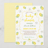 Citrus Niedlich Lemon Floral Baby Dusche Einladung (Vorne/Hinten)
