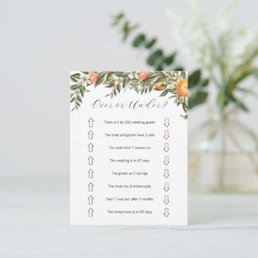 Citrus Oben oder unter Brautparty Postkarte (Stehend Vorderseite)