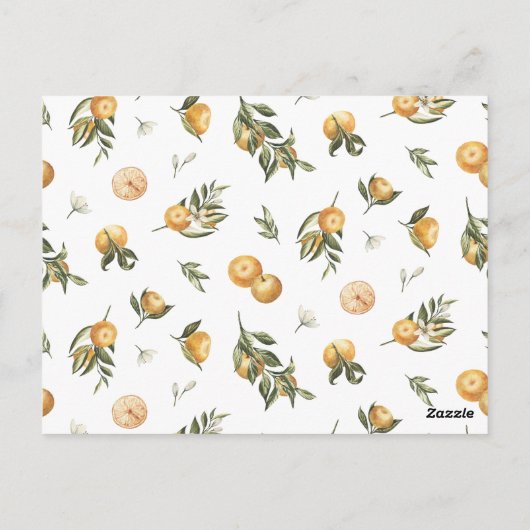 Citrus Oben oder unter Brautparty Postkarte (Rückseite)