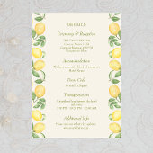 Citrus Olive Mediterranean Botanical Wedding Begleitkarte